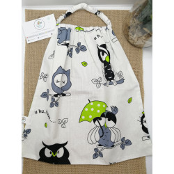 Serviette cantine chouettes